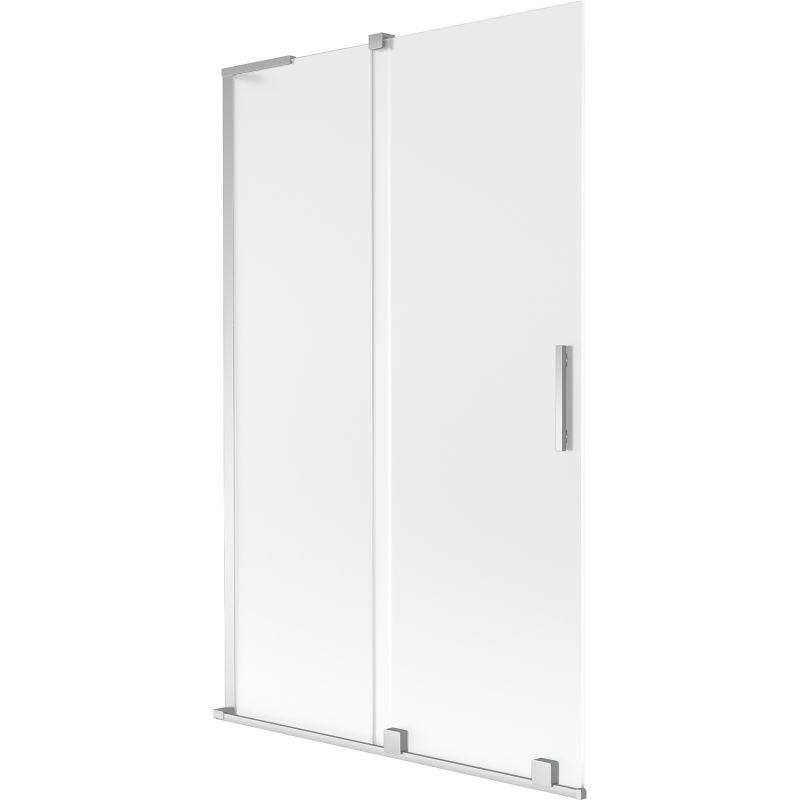 Mexen Velar L Badewannenabtrennung, 2-flügelig verschiebbar, 110 x 150 cm, mattiert, Chrom - 896-110-003-31-01