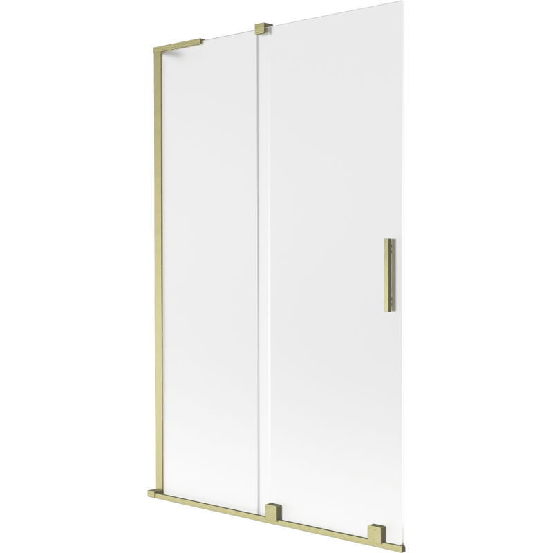 Mexen Velar L paratia da vasca a 2 ante scorrevoli 110 x 150 cm, smerigliato, oro spazzolato - 896-110-003-31-55