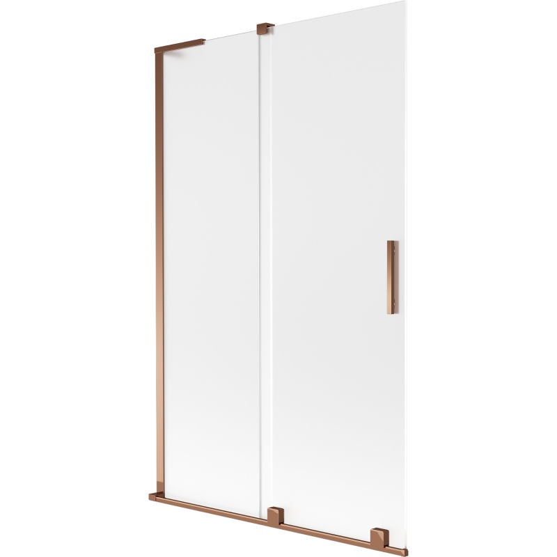 Mexen Velar L Badewannenabtrennung 2-flügelig verschiebbar 110 x 150 cm, Frost, Roségold - 896-110-003-31-60