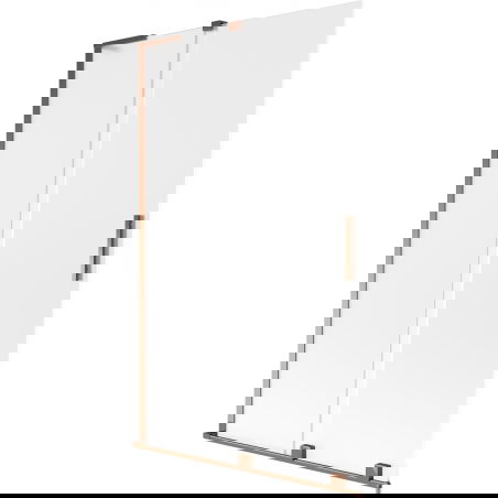 Mexen Velar L συρόμενη δίφυλλη καμπίνα ντους 110 x 150 cm, παγετός, ροζ χρυσό