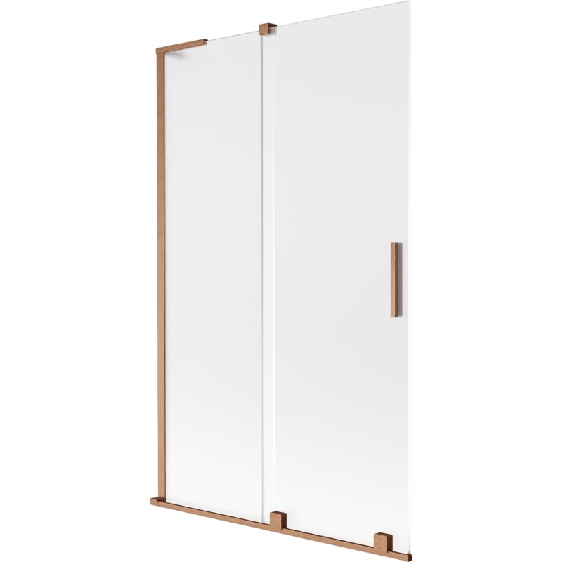 Mexen Velar L parede de banho de 2 painéis deslizantes 110 x 150 cm, fosco, cobre escovado - 896-110-003-31-65