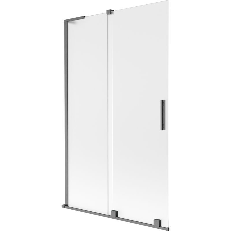 Mexen Velar L badwand 2-delige schuifbaar 110 x 150 cm, ijsmat, geborsteld kanongrijs - 896-110-003-31-66