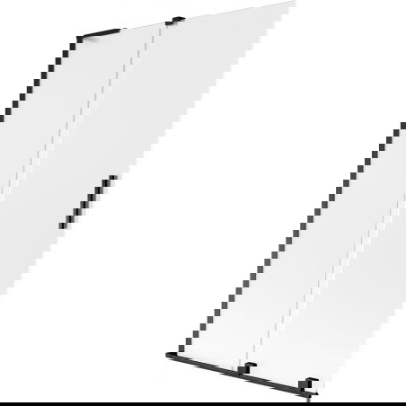 Mexen Velar L badwand scherm tweedelig schuifbaar 110 x 150 cm, matglas, zwart - 896-110-003-31-70