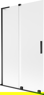 Mexen Velar L 2-wing sliding bath screen 110 x 150 cm, frost, black - 896-110-003-31-70