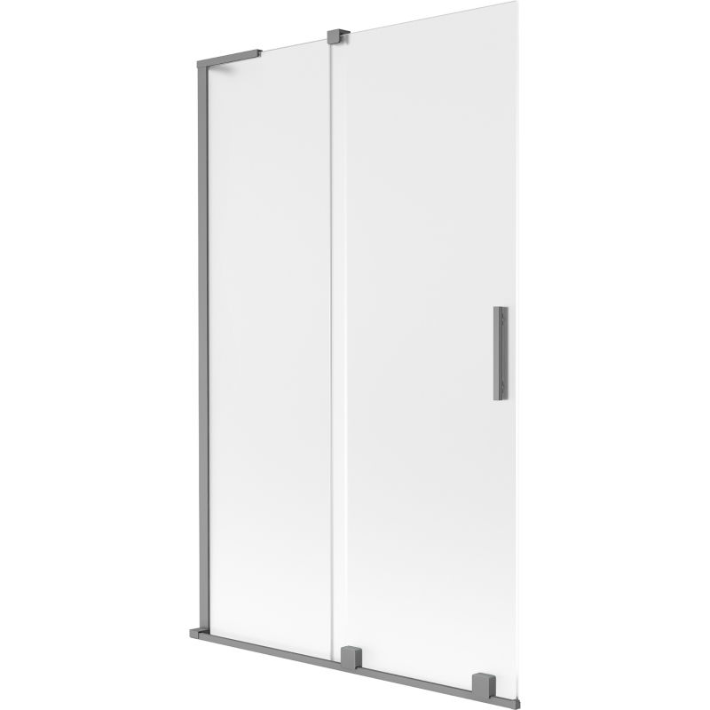 Mexen Velar L kylpyammeen suojaseinä 2-osainen liukuva 110 x 150 cm, huurrettu, gun metal - 896-110-003-31-95