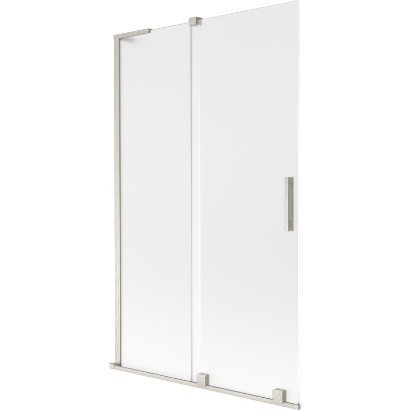 Mexen Velar L vannitoa kardin 2-osaline liuguks 110 x 150 cm, härmatatud, harjatud nikkel - 896-110-003-31-97
