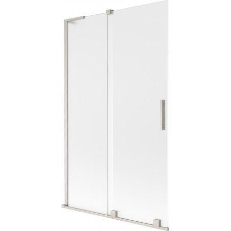 Mexen Velar L vannitoa kardin 2-osaline liuguks 110 x 150 cm, härmatatud, harjatud nikkel - 896-110-003-31-97