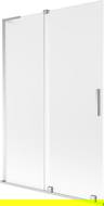 Mexen Velar L divisória de banho extensível com 2 painéis 120 x 150 cm, fosco, cromado - 896-120-003-31-01