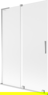 Mexen Velar L Skjutbar duschvägg, 2-delad, 120 x 150 cm, frostat glas, krom - 896-120-003-31-01