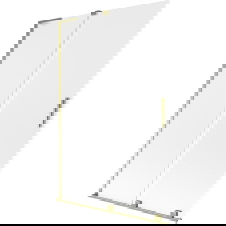 Mexen Velar L vikdusch 2-delad skjutbar 120 x 150 cm, frost, guld - 896-120-003-31-50