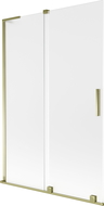 Mexen Velar L mampara de baño de 2 hojas correderas 120 x 150 cm, escarchado, dorado - 896-120-003-31-50