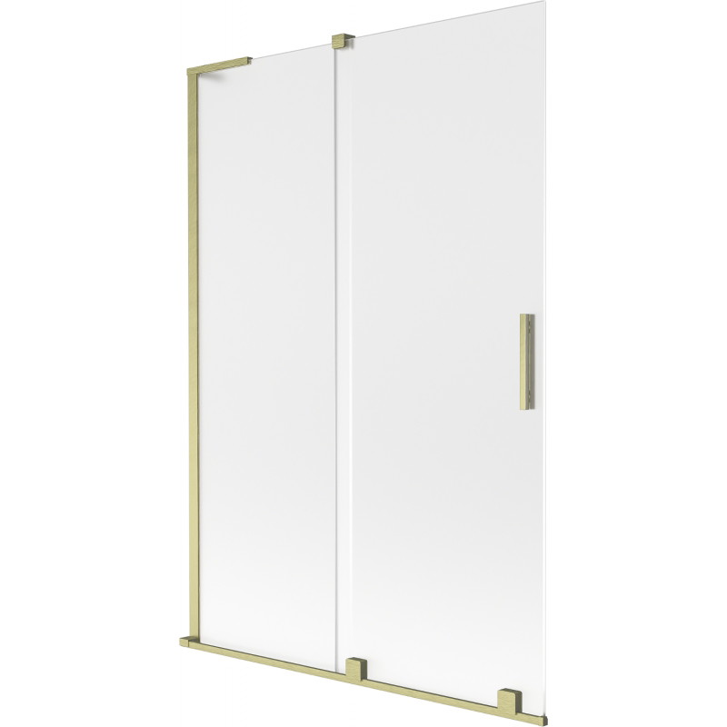 Mexen Velar L parawan nawannowy 2-skrzydłowy rozsuwany 120 x 150 cm, szron, złoty szczotkowany - 896-120-003-31-55