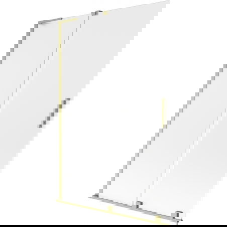 Mexen Velar L Badewannenabtrennung 2-flügelig verschiebbar 120 x 150 cm, matt, gebürstetes Gold - 896-120-003-31-55
