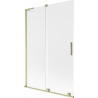 Mexen Velar L klizni paravan za kadu s 2 pomična krila 120 x 150 cm, matirano, zlatna brušena - 896-120-003-31-55