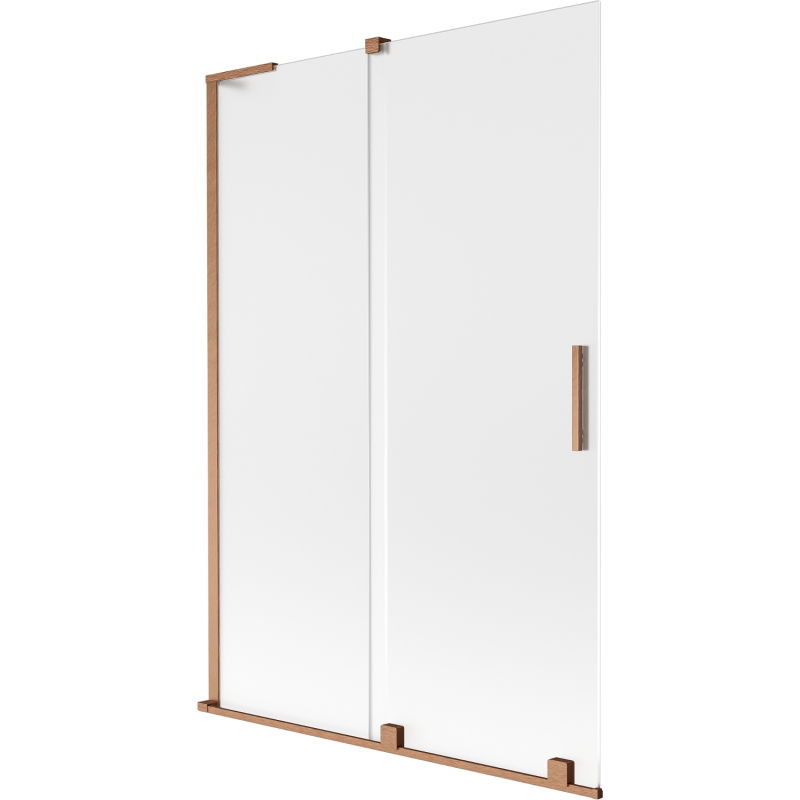 Mexen Velar L Badewannenfaltwand 2-flügelig verschiebbar 120 x 150 cm, satiniert, gebürstetes Kupfer - 896-120-003-31-65