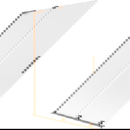 Mexen Velar L divisória de chuveiro deslizante com 2 painéis 120 x 150 cm, fosco, cobre escovado - 896-120-003-31-65