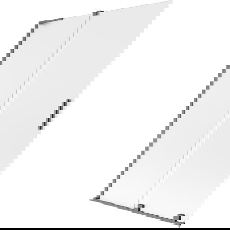 Mexen Velar L Badewannenabtrennung 2-flügelig, verschiebbar 120 x 150 cm, mattiert, Gun Gray gebürstet - 896-120-003-31-66