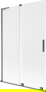 Mexen Velar L pare-douche 2 vantaux coulissants 120 x 150 cm, givré, gris canon brossé - 896-120-003-31-66
