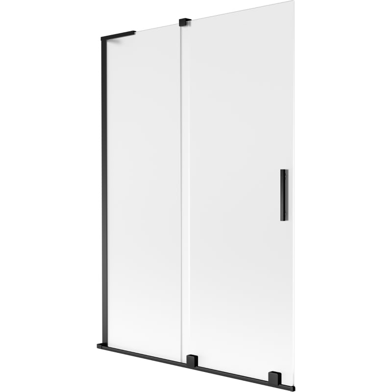 Mexen Velar L Duschabtrennung 2-flügelig verschiebbar 120 x 150 cm, Frost, Schwarz - 896-120-003-31-70