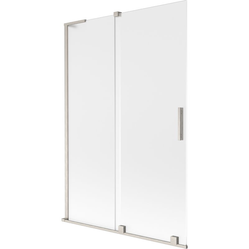 Mexen Velar L Bathtub Screen 2-panel Sliding 120 x 150 cm, Frosted, Brushed Nickel - 896-120-003-31-97
