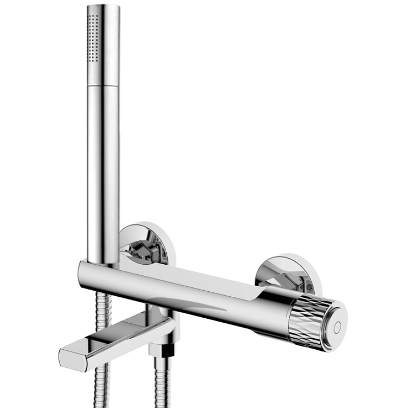 Mexen Diamond bathtub faucet with shower set, chrome - 71530-00