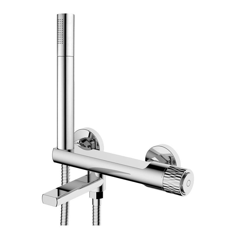 Mexen Diamond grifo de bañera con juego de ducha, cromo - 71530-00
