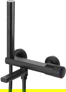 Mexen Diamond grifo de bañera con juego de ducha, negro - 71530-70