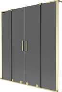 Mexen Velar L Duo parawan nawannowy 2-skrzydłowy rozsuwany 150 x 150 cm, grafit, złoty szczotkowany - 896-150-003-42-55