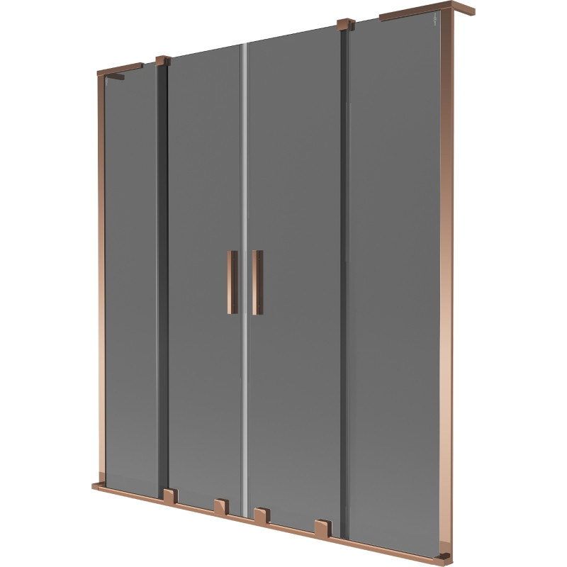 Mexen Velar L Duo vannitoauks 2-osaline liugustega 150 x 150 cm, grafiit, roosa kuld - 896-150-003-42-60