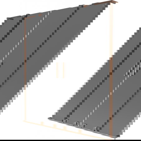 Mexen Velar L Duo διαχωριστικό μπανιέρας 2-φυλλικό συρόμενο 150 x 150 cm, γραφίτης,