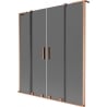 Mexen Velar L Duo 2-panel sliding bath screen 150 x 150 cm, graphite, brushed copper - 896-150-003-42-65