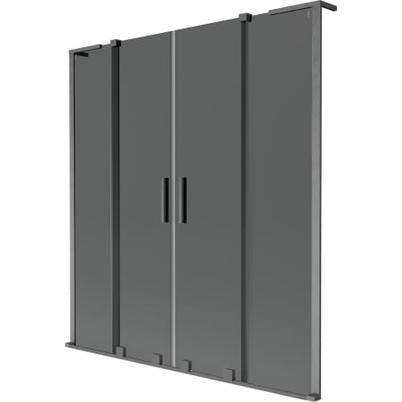 Mexen Velar L Duo Shower Screen 2-Panel Sliding 150 x 150 cm, Graphite, Brushed Gun Gray - 896-150-003-42-66