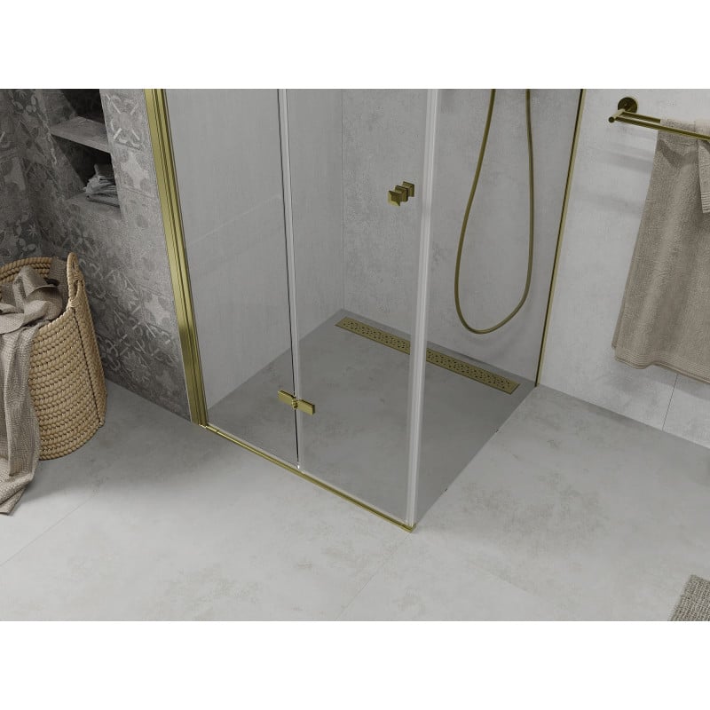 Mexen Lima cabine de douche pliante 70 x 70 cm, transparent, or - 856-070-070-50-00