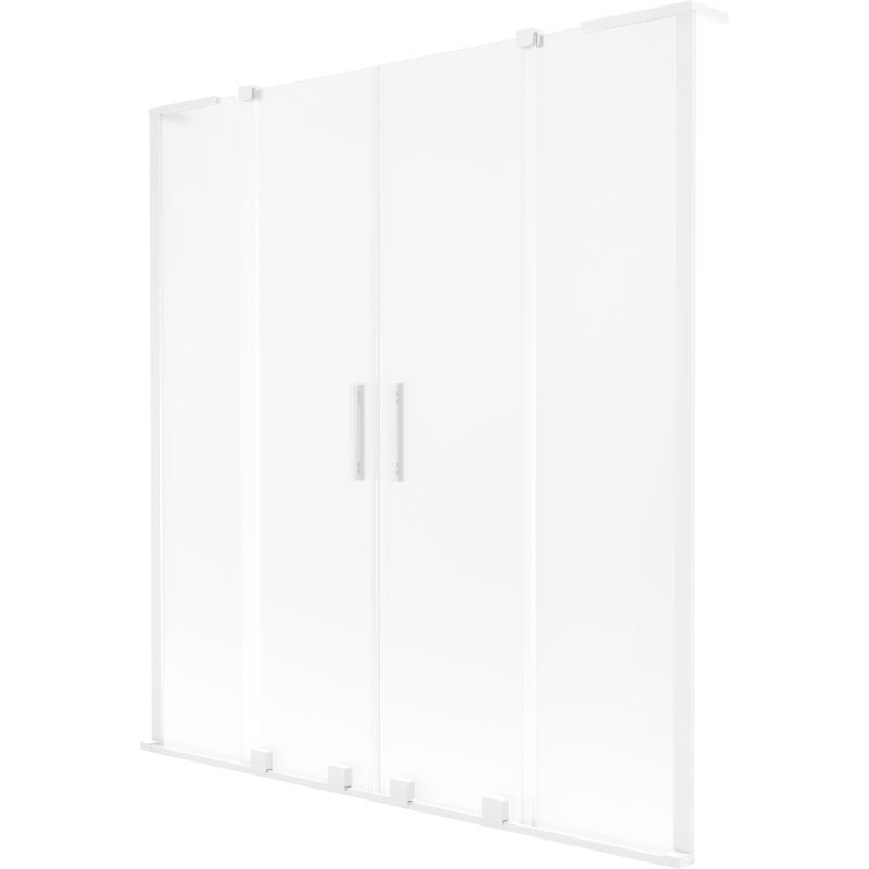 Mexen Velar L Duo Badewannenfaltwand 2-flügelig, verschiebbar 150 x 150 cm, matt, weiß - 896-150-003-32-20