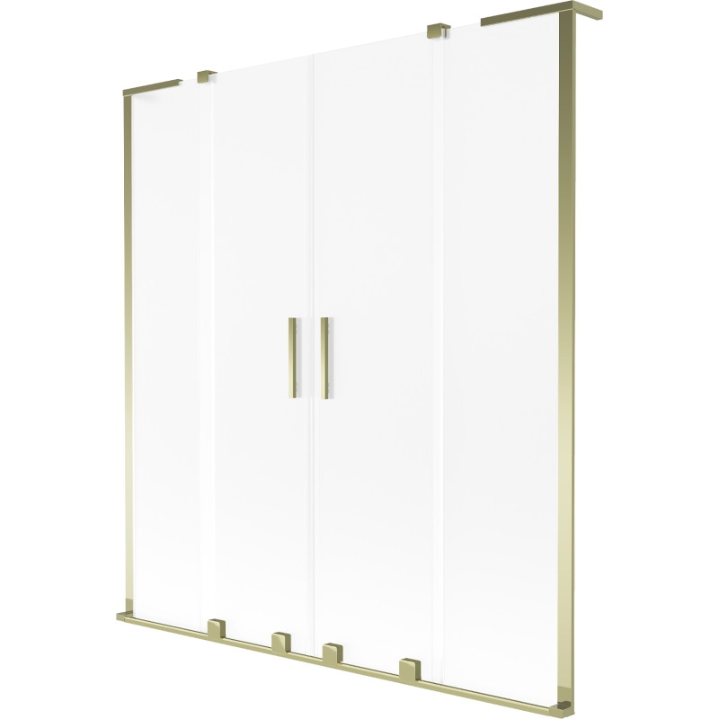Mexen Velar L Duo vannikardina, kahekohaline libistatav 150 x 150 cm, jää, kuldne - 896-150-003-32-50