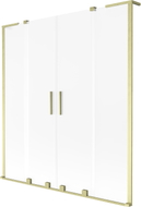 Mexen Velar L Duo parawan nawannowy 2-skrzydłowy rozsuwany 150 x 150 cm, szron, złoty szczotkowany - 896-150-003-32-55