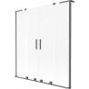 Mexen Velar L Duo Badscherm 2-delig schuifbaar 150 x 150 cm, ijsglas, kanonmetaal - 896-150-003-32-95