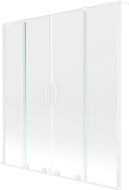 Mexen Velar L Duo parawan nawannowy 2-skrzydłowy rozsuwany 150 x 150 cm, transparent, biały - 896-150-003-02-20