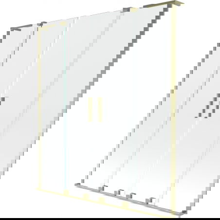 Mexen Velar L Duo vannas aizslietnis ar 2 bīdāmiem spārniem 150 x 150 cm, caurspīdīgs, zeltains - 896-150-003-02-50