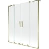 Mexen Velar L Duo paravan za kadu, 2-krilni klizni 150 x 150 cm, transparentni, zlatni - 896-150-003-02-50