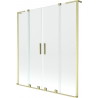 Mexen Velar L Kahene teisaldatav vannitoaklaasist paneel 150 x 150 cm, läbipaistev, harjatud kuldne - 896-150-003-02-55