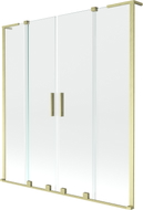 Mexen Velar L Kahene teisaldatav vannitoaklaasist paneel 150 x 150 cm, läbipaistev, harjatud kuldne - 896-150-003-02-55