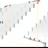 Mexen Velar L Duo Badewannenabtrennung 2-flügelig verschiebbar 150 x 150 cm, transparent, gebürstetes Kupfer - 896-150-003-02-65