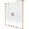 Mexen Velar L Duo vanni sein 2-osaline liuguksega 150 x 150 cm, läbipaistev, harjatud vask - 896-150-003-02-65