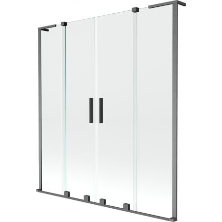 Mexen Velar L Duo dvostruki klizni tuš paravan 150 x 150 cm, proziran, brušena siva boja - 896-150-003-02-66