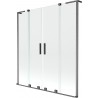 Mexen Velar L Duo badwandpaneel 2-delig schuifbaar 150 x 150 cm, transparant, geborsteld kanongrijs - 896-150-003-02-66