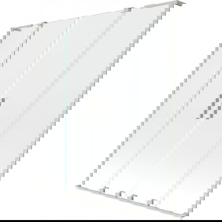 Mexen Velar L Duo kopalni zaslon za kopalno kad 2-krilni drsni 150 x 150 cm, prozoren, brušen nikel - 896-150-003-02-97