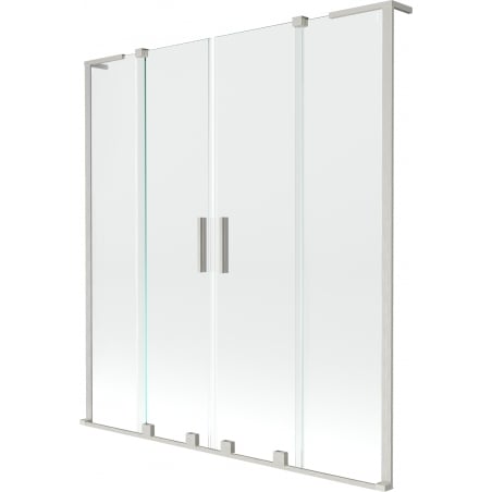 Mexen Velar L Duo parawan nawannowy 2-skrzydłowy rozsuwany 150 x 150 cm, transparent, nikiel szczotkowany - 896-150-003-02-97