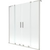 Mexen Velar L Duo paratia per vasca da bagno, scorrevole a 2 ante 150 x 150 cm, trasparente, nichel spazzolato