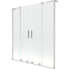 Mexen Velar L Duo parawan nawannowy 2-skrzydłowy rozsuwany 150 x 150 cm, transparent, nikiel szczotkowany - 896-150-003-02-97